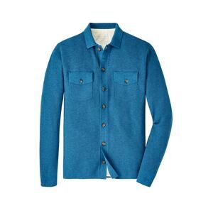 Peter Millar M Trenton Cardigan Cotton Wool Blend Blue $295